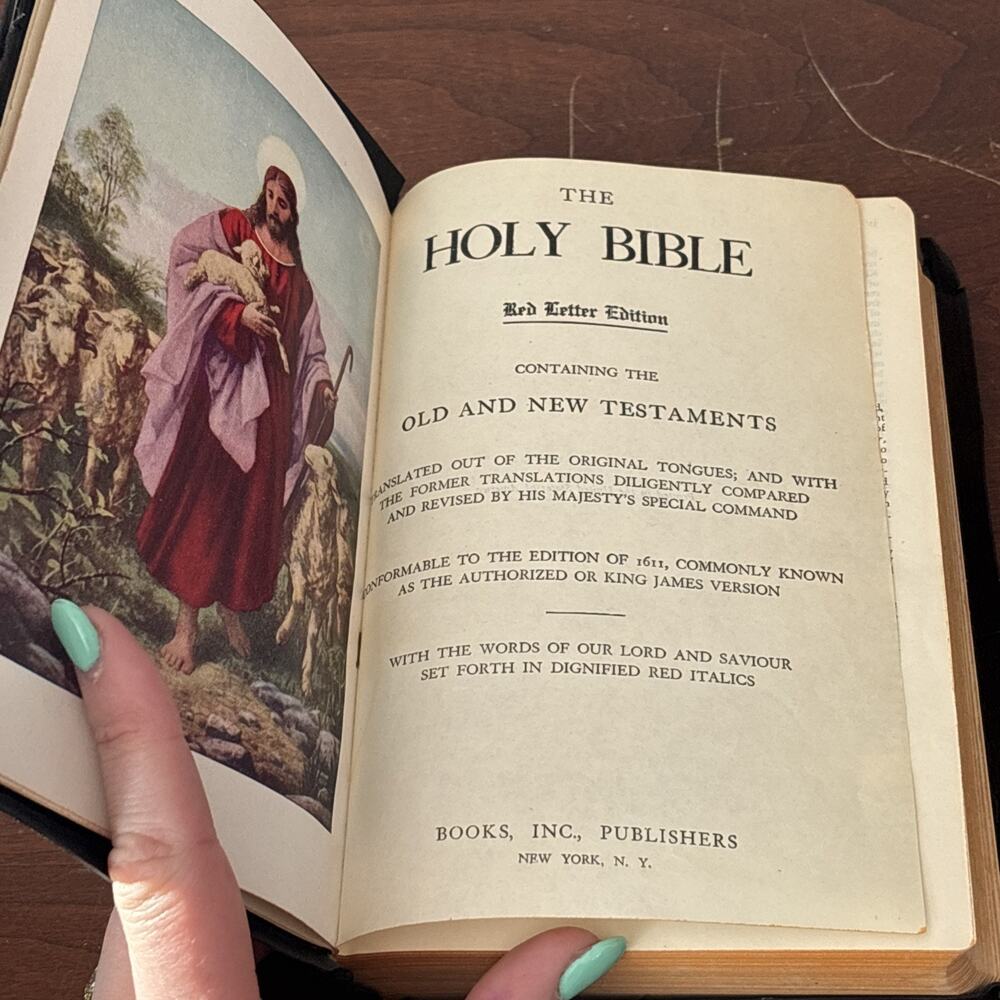 Vtg. Holy Bible KJV Red Letter Edition Old & New Testaments Books Inc Publishers - Picture 8 of 12